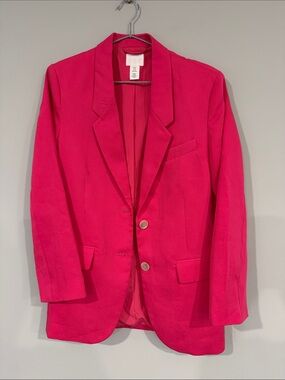 H&M hot pink blazer size XS - PTP - 19”